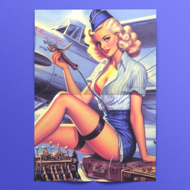 Vintage Airplane Pin-up Tissue Paper (Creator Uploaded)