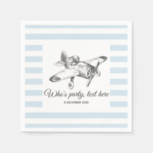 vintage, airplane, plane Cocktail Paper Napkins