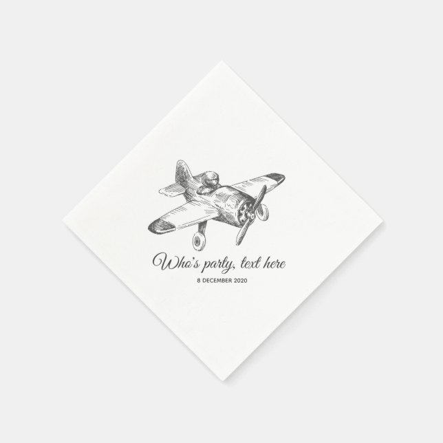 vintage,  airplane,  plane Cocktail Paper Napkins (Corner)