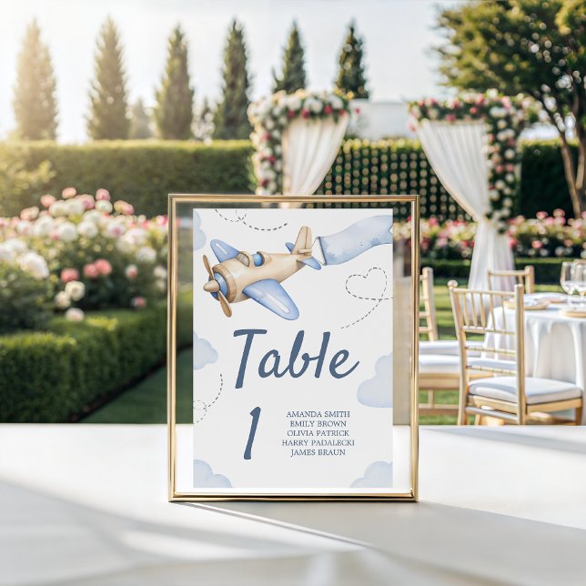 Vintage Airplane Shower Table Numbers Sign (Creator Uploaded)