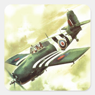 Vintage Airplane Square Sticker