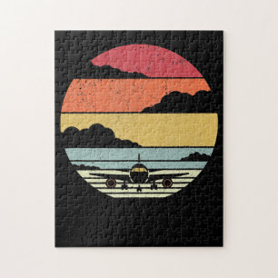 Vintage Airplane Style Pilot Lovers Costume Gift Jigsaw Puzzle