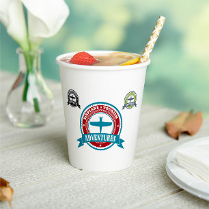 Vintage Airplane Tourism Adventures Logo Aviation  Paper Cups