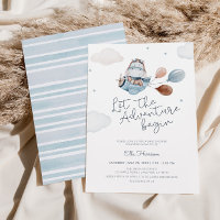Vintage Airplane Travel Adventure Baby Shower