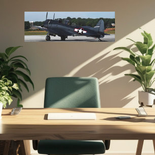 Vintage Airplane Warbird Fighter Airshow Photograp Canvas Print