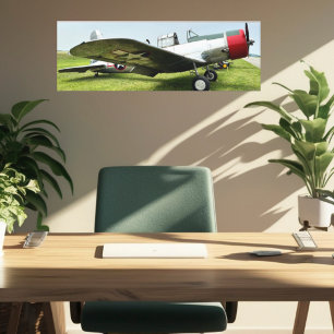 Vintage Airplane Warbird Fighter Airshow Photograp Canvas Print