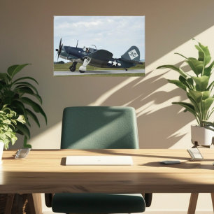Vintage Airplane Warbird Fighter Airshow Photograp Canvas Print
