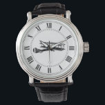 Vintage Airplane Watch<br><div class="desc">Vintage plane image. Roman numerals.</div>