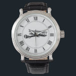Vintage Airplane Watch<br><div class="desc">Vintage plane image. Roman numerals.</div>