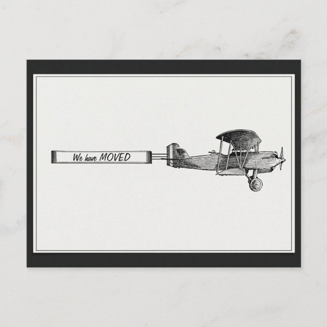 Vintage Airplane We have MOVED Announcement Postcard (Front)