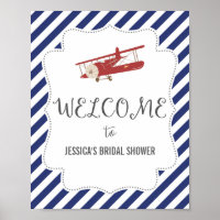 Vintage Airplane Welcome Poster Print