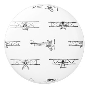 Vintage Airplanes Aviation Themed CUSTOM COLOR Ceramic Knob