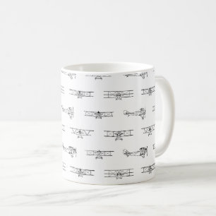 Vintage Airplanes Aviation Themed CUSTOM COLOR Coffee Mug