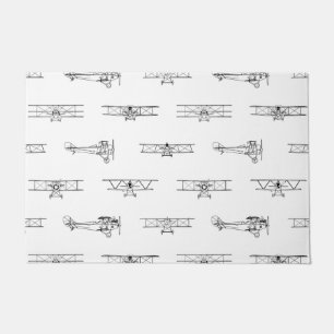 Vintage Airplanes Aviation Themed CUSTOM COLOR Doormat