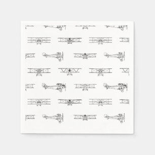 Vintage Airplanes Aviation Themed CUSTOM COLOR Napkin