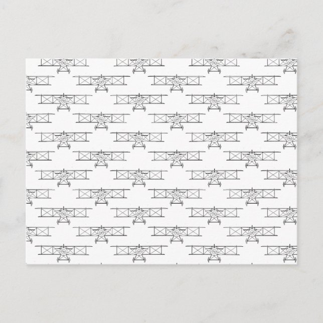 Vintage Airplanes Pattern Postcard (Front)