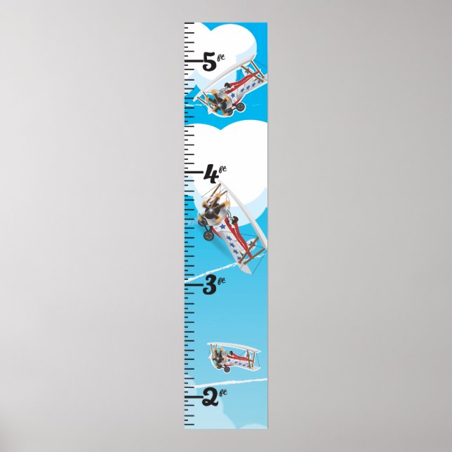 Vintage airplanes toy growth chart (Front)