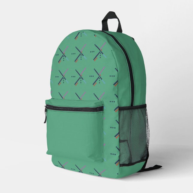 Vintage Airport Carpet Pattern Backpack (Back Corner Right)
