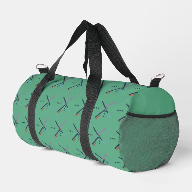 Vintage Airport Carpet Pattern Duffle Bag (Right Corner)