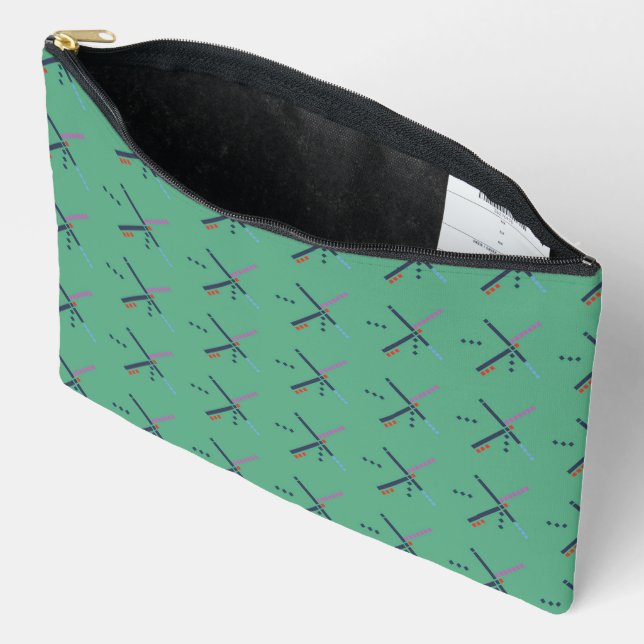 Vintage Airport Carpet Pattern Pouch (Open)