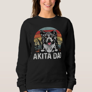 Vintage Akita Dad Retro Sunset Fathers Day Sweatshirt