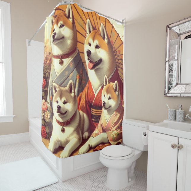Vintage Akita Dog Painting (In Situ)