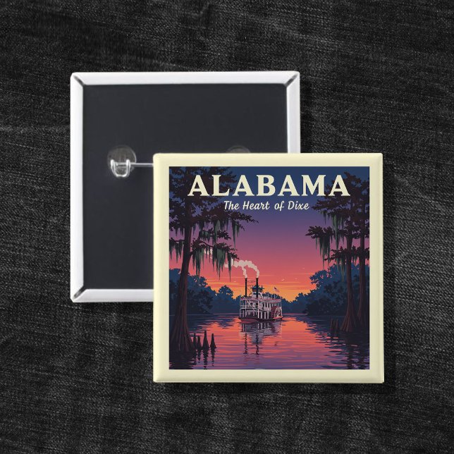 Vintage Alabama 2 Inch Square Button (Creator Uploaded)