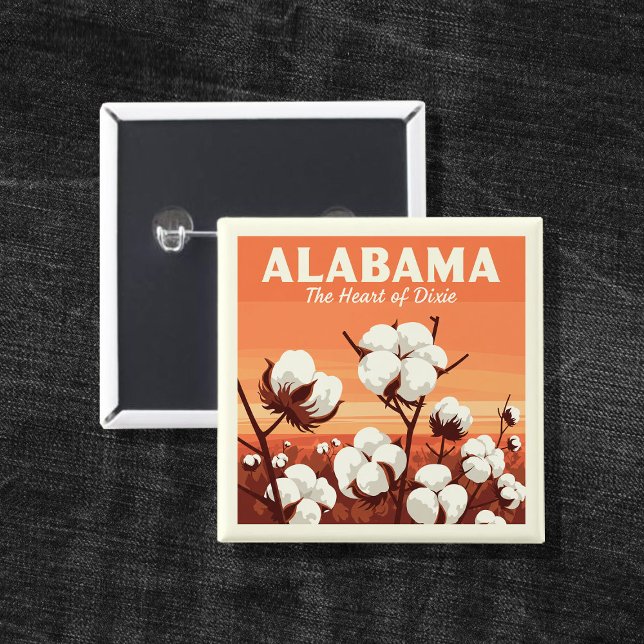 Vintage Alabama 2 Inch Square Button (Creator Uploaded)