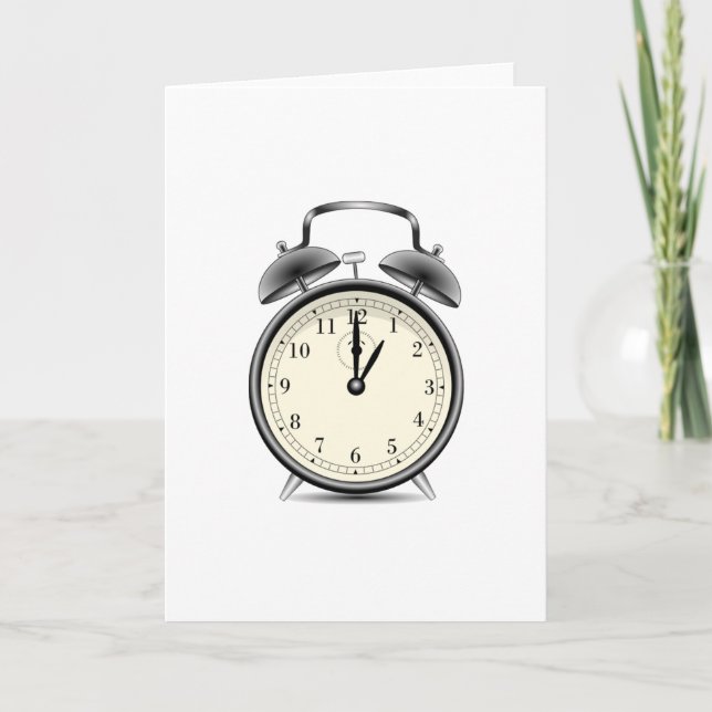 Vintage Alarm Clock Card (Front)