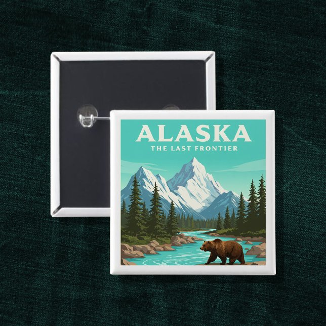 Vintage Alaska 2 Inch Square Button (Creator Uploaded)