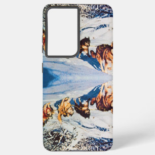 Vintage Alaska eskimo Malamute sled racing Samsung Galaxy Case