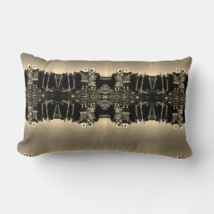 Vintage Alaska Fur clad eskimo arctic sod igloo Ca Lumbar Pillow