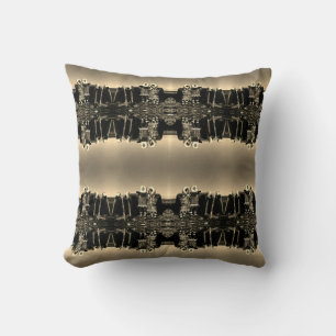 Vintage Alaska Fur clad eskimo arctic sod igloo Ca Throw Pillow