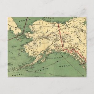 Vintage Alaska Map (1900) Postcard