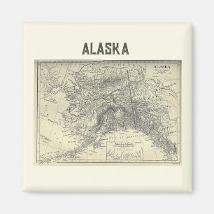 Vintage Alaska Map Magnet