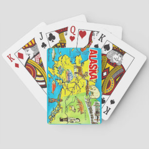 Vintage Alaska Map Playing Cards