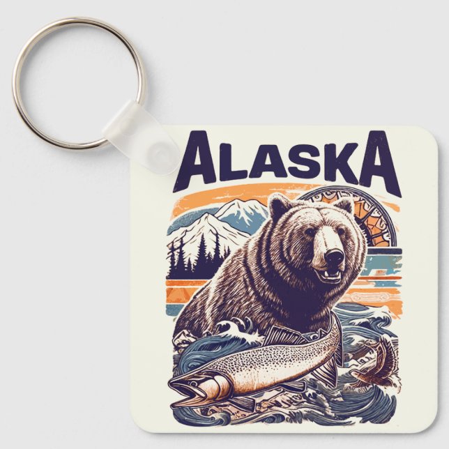 Vintage Alaska Nature Keychain (Front)