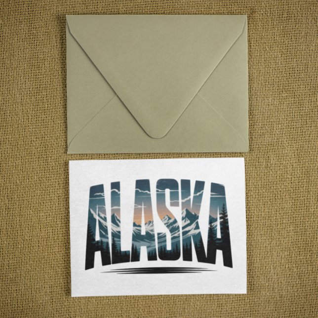 Vintage Alaska Outdoor Adventure Lettering Postcard (Vintage Alaska Outdoor Adventure Lettering Postcard)