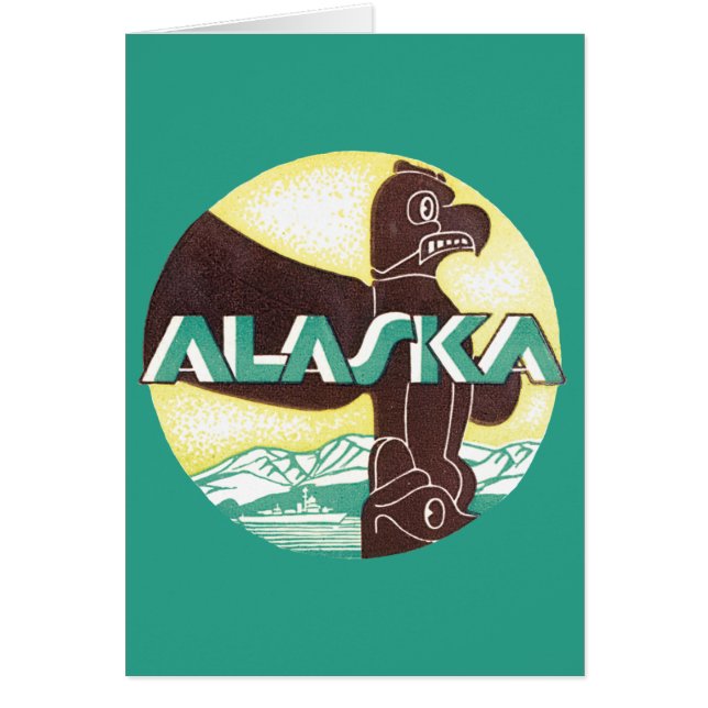 Vintage Alaska Travel Totem Pole Eagle Bird (Front)