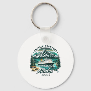 Vintage Alaskan Cruise Adventure 2025 Retro Family Keychain