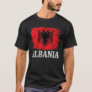 Vintage Albania Flag For Albanian   T-Shirt
