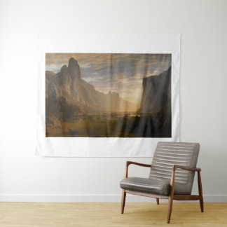 Vintage Albert Bierstadt Valley of the Yosemite Tapestry