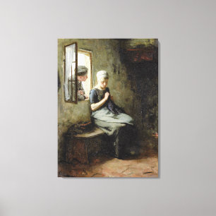 Vintage Albert Neuhuys Fishermans Courtship  Canvas Print