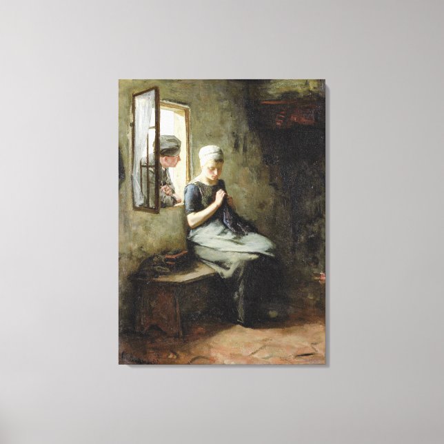 Vintage Albert Neuhuys Fishermans Courtship  Canvas Print (Front)
