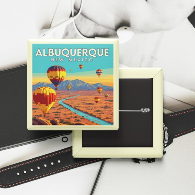Vintage Albuquerque New Mexico 2 Inch Square Button (Creator Uploaded)