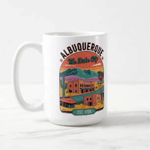 Vintage Albuquerque New Mexico Retro Cityscape Art Coffee Mug