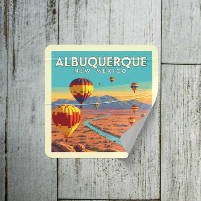 Vintage Albuquerque New Mexico Square Sticker (Creator Uploaded)