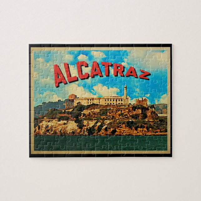 Vintage Alcatraz Island Jigsaw Puzzle (Horizontal)