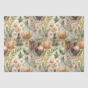 Vintage Alchemy Bottles Botanical Green Tissue Paper