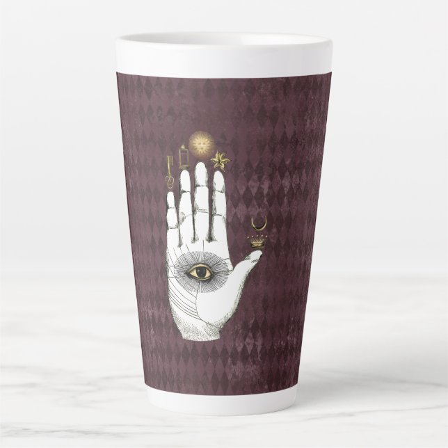 Vintage Alchemy Hand of Mysteries Latte Mug (Front)